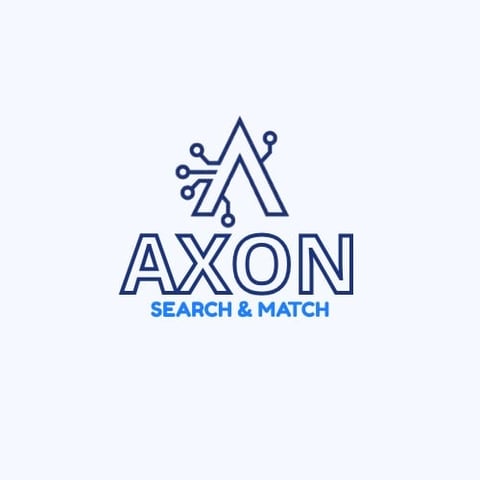 Axon Search and Match logo featuring an AI circuit design above text on light background